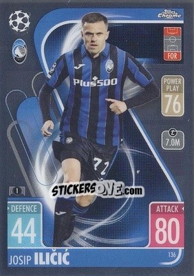 Sticker Josip Ilicic - Uefa Champions League Chrome 2021-2022. Match Attax n. 136 - Topps