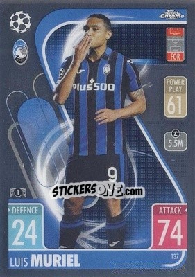 Sticker Luis Muriel - Uefa Champions League Chrome 2021-2022. Match Attax n. 137 - Topps