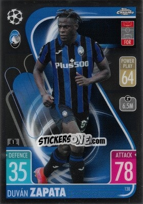 Sticker Duvan Zapata - Uefa Champions League Chrome 2021-2022. Match Attax n. 138 - Topps