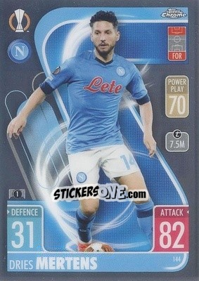Sticker Dries Mertens - Uefa Champions League Chrome 2021-2022. Match Attax n. 144 - Topps
