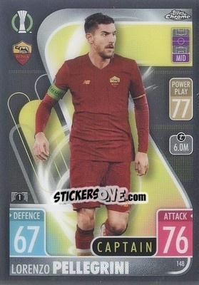 Sticker Lorenzo Pellegrini - Uefa Champions League Chrome 2021-2022. Match Attax n. 148 - Topps