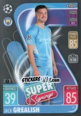 Sticker Jack Grealish - Uefa Champions League Chrome 2021-2022. Match Attax n. 151 - Topps