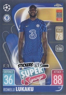 Sticker Romelu Lukaku - Uefa Champions League Chrome 2021-2022. Match Attax n. 153 - Topps