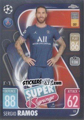 Sticker Sergio Ramos - Uefa Champions League Chrome 2021-2022. Match Attax n. 155 - Topps