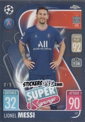 Sticker Lionel Messi - Uefa Champions League Chrome 2021-2022. Match Attax n. 157 - Topps