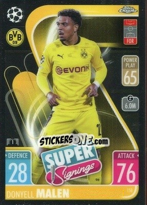 Sticker Donyell Malen - Uefa Champions League Chrome 2021-2022. Match Attax n. 158 - Topps