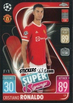 Sticker Cristiano Ronaldo - Uefa Champions League Chrome 2021-2022. Match Attax n. 159 - Topps