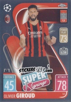 Figurina Olivier Giroud - Uefa Champions League Chrome 2021-2022. Match Attax - Topps