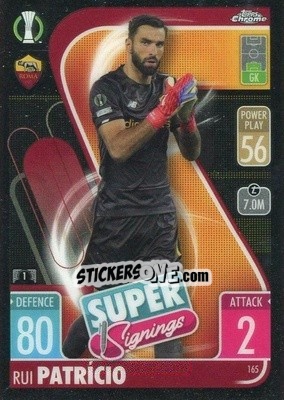 Sticker Rui Patrício - Uefa Champions League Chrome 2021-2022. Match Attax n. 165 - Topps