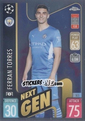 Sticker Ferran Torres - Uefa Champions League Chrome 2021-2022. Match Attax - Topps