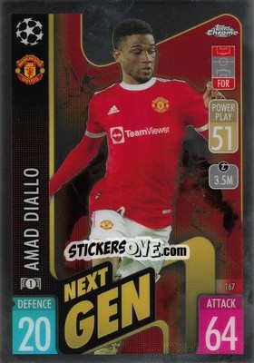 Sticker Amad Diallo - Uefa Champions League Chrome 2021-2022. Match Attax n. 167 - Topps