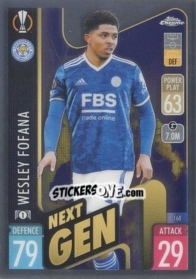 Sticker Wesley Fofana - Uefa Champions League Chrome 2021-2022. Match Attax n. 168 - Topps