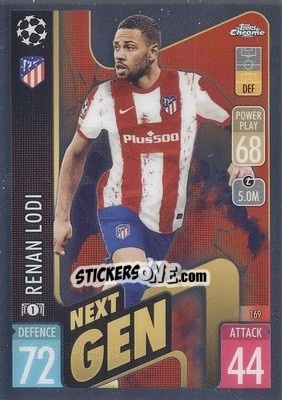 Sticker Renan Lodi - Uefa Champions League Chrome 2021-2022. Match Attax - Topps