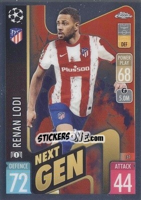 Sticker Renan Lodi - Uefa Champions League Chrome 2021-2022. Match Attax n. 169 - Topps