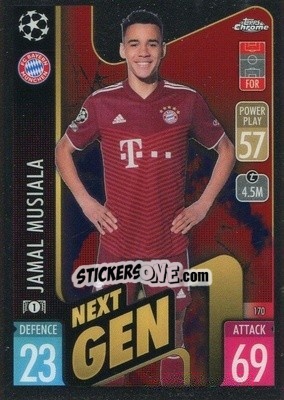 Sticker Jamal Musiala - Uefa Champions League Chrome 2021-2022. Match Attax n. 170 - Topps