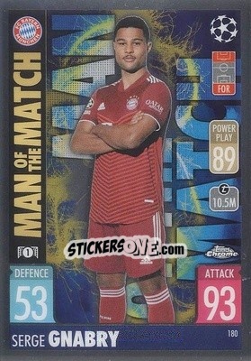 Sticker Serge Gnabry - Uefa Champions League Chrome 2021-2022. Match Attax n. 180 - Topps