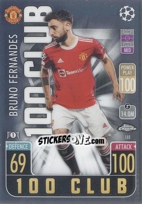 Sticker Bruno Fernandes - Uefa Champions League Chrome 2021-2022. Match Attax n. 188 - Topps