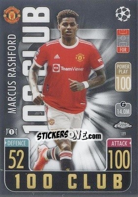 Sticker Marcus Rashford - Uefa Champions League Chrome 2021-2022. Match Attax n. 189 - Topps