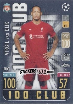 Sticker Virgil van Dijk - Uefa Champions League Chrome 2021-2022. Match Attax n. 191 - Topps