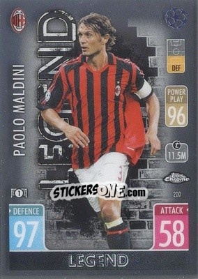 Sticker Paolo Maldini - Uefa Champions League Chrome 2021-2022. Match Attax n. 200 - Topps