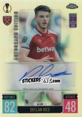 Sticker Declan Rice - Uefa Champions League Chrome 2021-2022. Match Attax - Topps