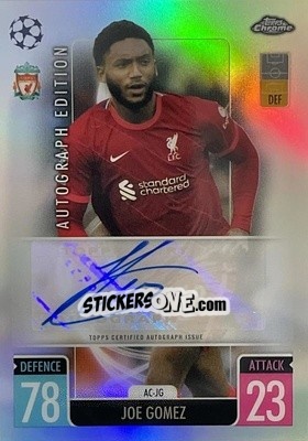 Sticker Joe Gomez - Uefa Champions League Chrome 2021-2022. Match Attax n. AC-JG - Topps