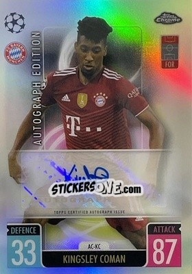 Sticker Kingsley Coman - Uefa Champions League Chrome 2021-2022. Match Attax n. AC-KC - Topps