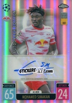 Sticker Mohamed Simakan - Uefa Champions League Chrome 2021-2022. Match Attax n. AC-MOS - Topps