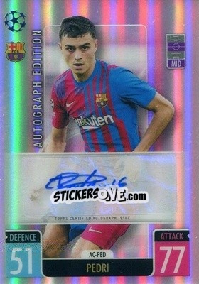 Figurina Pedri - Uefa Champions League Chrome 2021-2022. Match Attax - Topps