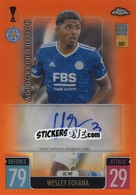 Sticker Wesley Fofana - Uefa Champions League Chrome 2021-2022. Match Attax n. AC-WF - Topps