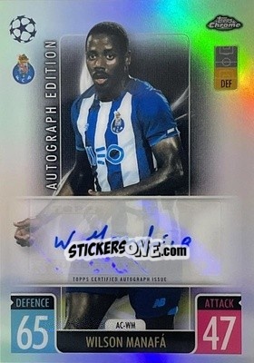 Figurina Wilson Manafá - Uefa Champions League Chrome 2021-2022. Match Attax - Topps