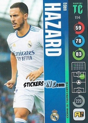 Sticker Eden Hazard - Top Class 2021-2022. Adrenalyn Xl n. 114 - Panini