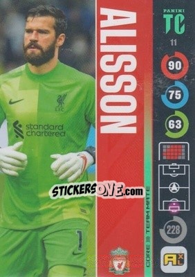 Sticker Alisson - Top Class 2021-2022. Adrenalyn Xl - Panini