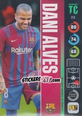 Sticker Dani Alves - Top Class 2021-2022. Adrenalyn Xl n. 23 - Panini