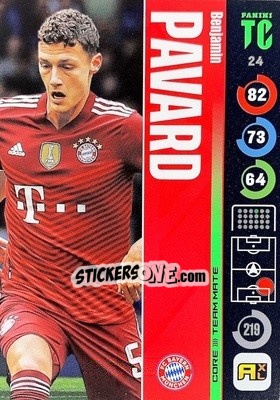 Sticker Benjamin Pavard - Top Class 2021-2022. Adrenalyn Xl n. 24 - Panini
