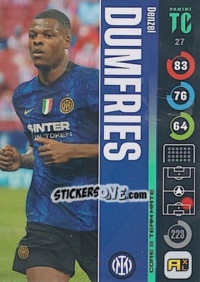 Sticker Denzel Dumfries - Top Class 2021-2022. Adrenalyn Xl n. 27 - Panini