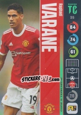 Sticker Raphael Varane - Top Class 2021-2022. Adrenalyn Xl n. 35 - Panini