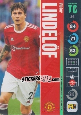 Sticker Victor Lindelöf - Top Class 2021-2022. Adrenalyn Xl n. 36 - Panini
