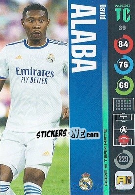 Sticker David Alaba - Top Class 2021-2022. Adrenalyn Xl n. 39 - Panini