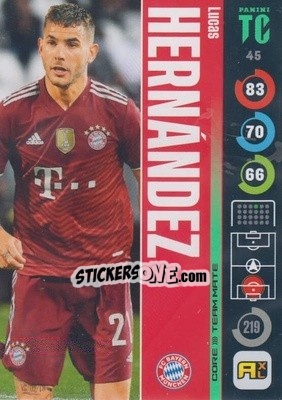 Sticker Lucas Hernández - Top Class 2021-2022. Adrenalyn Xl n. 45 - Panini