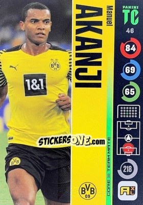 Sticker Manuel Akanji - Top Class 2021-2022. Adrenalyn Xl n. 46 - Panini