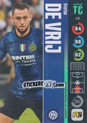 Sticker Stefan de Vrij - Top Class 2021-2022. Adrenalyn Xl n. 48 - Panini
