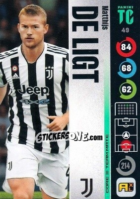 Sticker Matthijs de Ligt - Top Class 2021-2022. Adrenalyn Xl n. 49 - Panini