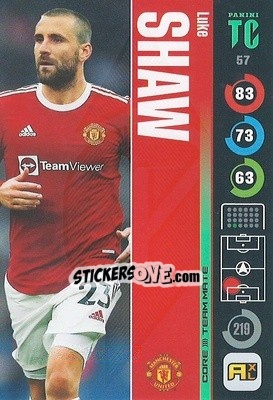 Sticker Luke Shaw - Top Class 2021-2022. Adrenalyn Xl n. 57 - Panini