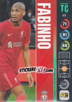 Sticker Fabinho - Top Class 2021-2022. Adrenalyn Xl n. 68 - Panini