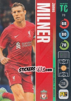 Sticker James Milner - Top Class 2021-2022. Adrenalyn Xl n. 70 - Panini