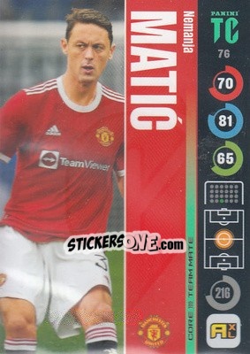 Sticker Nemanja Matic - Top Class 2021-2022. Adrenalyn Xl n. 76 - Panini
