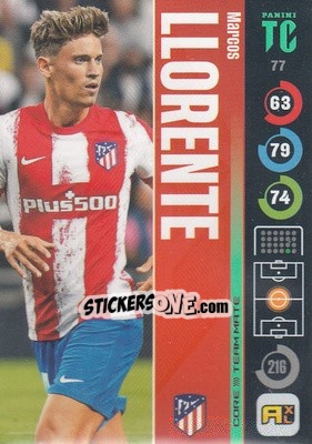 Sticker Marcos Llorente - Top Class 2021-2022. Adrenalyn Xl n. 77 - Panini