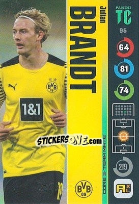 Sticker Julian Brandt - Top Class 2021-2022. Adrenalyn Xl n. 95 - Panini