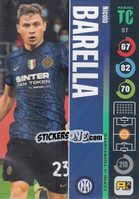 Sticker Nicolò Barella - Top Class 2021-2022. Adrenalyn Xl n. 97 - Panini